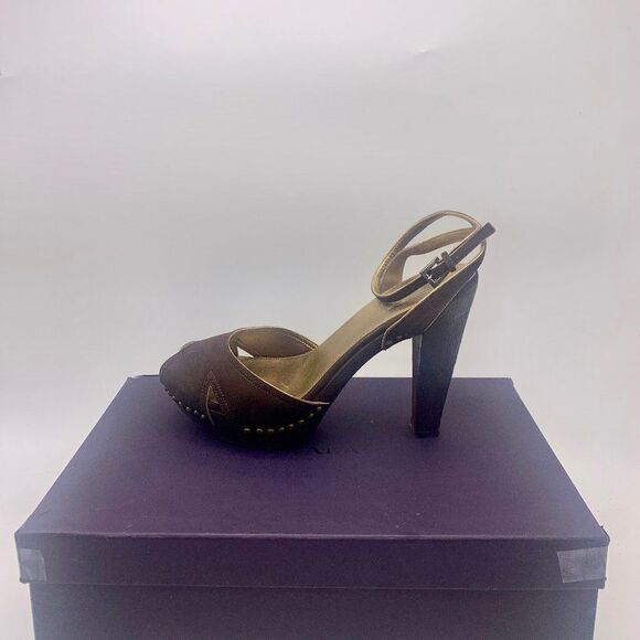 Prada Clogs Brown Suede Heels Platform 39 - Picture 1 of 10
